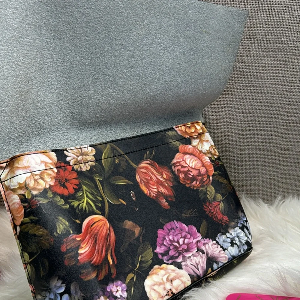 Anthropologie floral leather handbag clutch - Picture 5 of 11